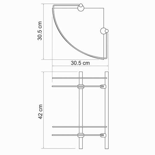 Полка стеклянная двойная WasserKRAFT арт. K-3122