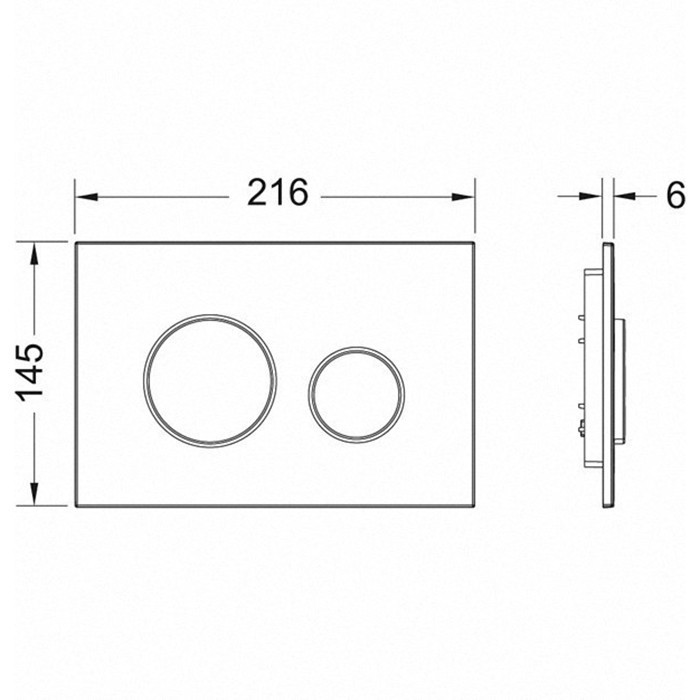Панель смыва белая с двумя клавишами, хром, loop TECE арт. 9240627