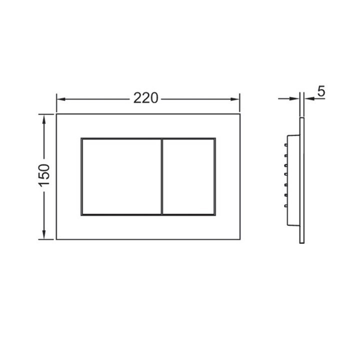 Панель смыва унитаза для системы двойного смыва, никель металлик, now TECE арт. 9240418