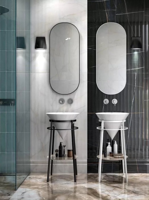 Зеркало овальное 1000x420, Cono Kerama Marazzi, белый - CO.mi.Pl.42\WHT