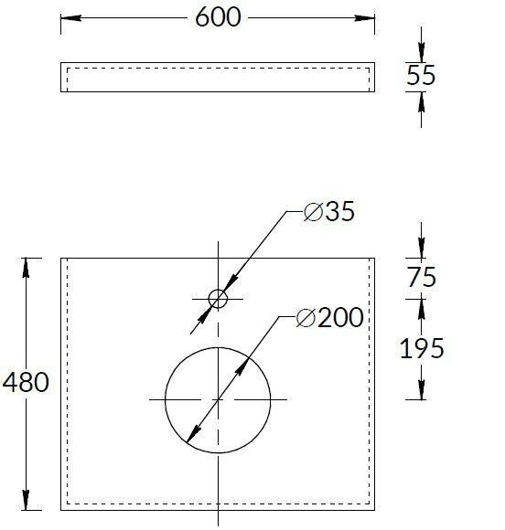 Столешница из керамогранита Про Чементо 60x48см, Canaletto Kerama Marazzi, коричневый - CN60.DD507020R