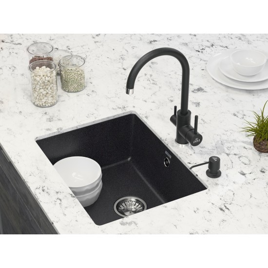Мойка для кухни гранит 555х460 Paulmark GERA 60, черный - PM205546-BL