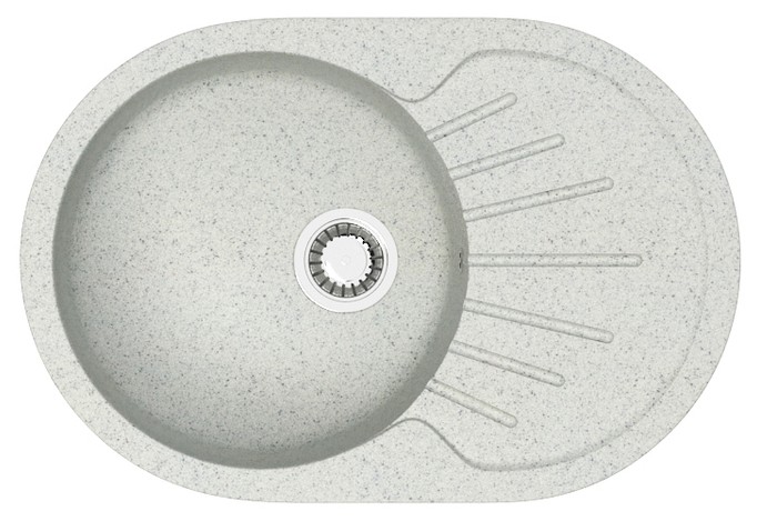 Кухонная мойка Flora 730x450x215 искусственный мрамор, светло серая, Azario FLORA - CS00079916