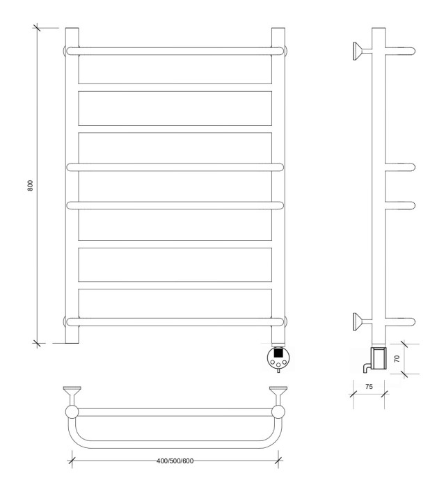 Полотенцесушитель электрический 80x40 Верона 1 Secado арт. 4673739234587