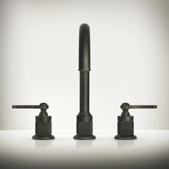 Смеситель для раковины на 3 отверстия, высота излива 168 мм., в комплекте с донным клапаном, Gessi Venti20, черный арт. 65015#299