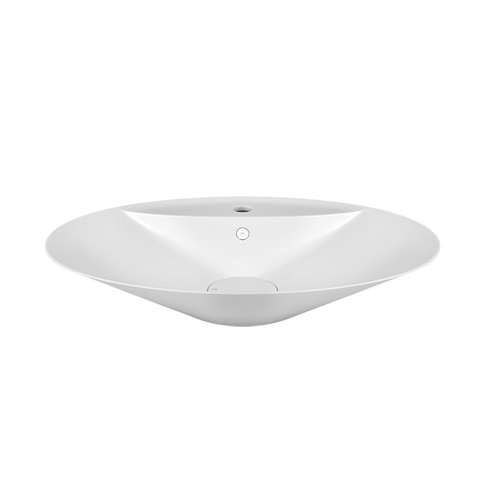 Раковина 73.9x49.5xh15 см, 1 отв., Cristalplant, с переливом, Gessi Cono, матовый белый арт. 45905#521