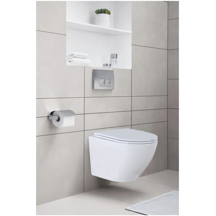 Готовый комплект : инсталляция с панелью смыва, унитаз Grado N с сиденьем микролифт, белая клавиша смыва  Azario - AZ-8010-1000+AZ-8200-0012+AZ-0046N