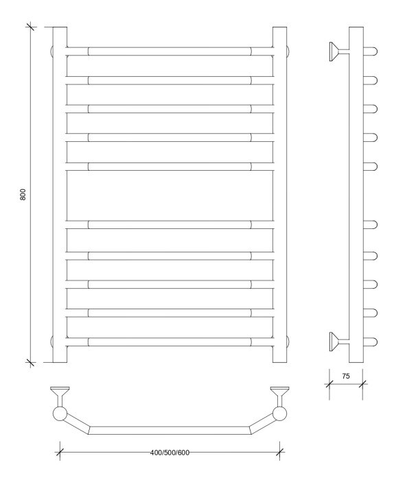 Полотенцесушитель водяной 80x40 Агата 4 (хром) Secado арт. 4603777444402