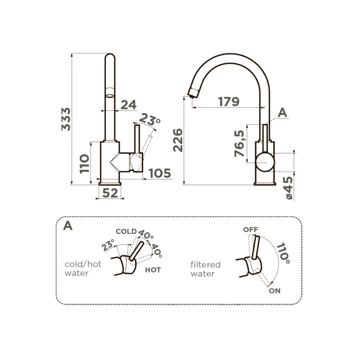 Смеситель для кухни Omoikiri Shinagawa 2 Plus-SA латунь, цвет бежевый арт. 4994408