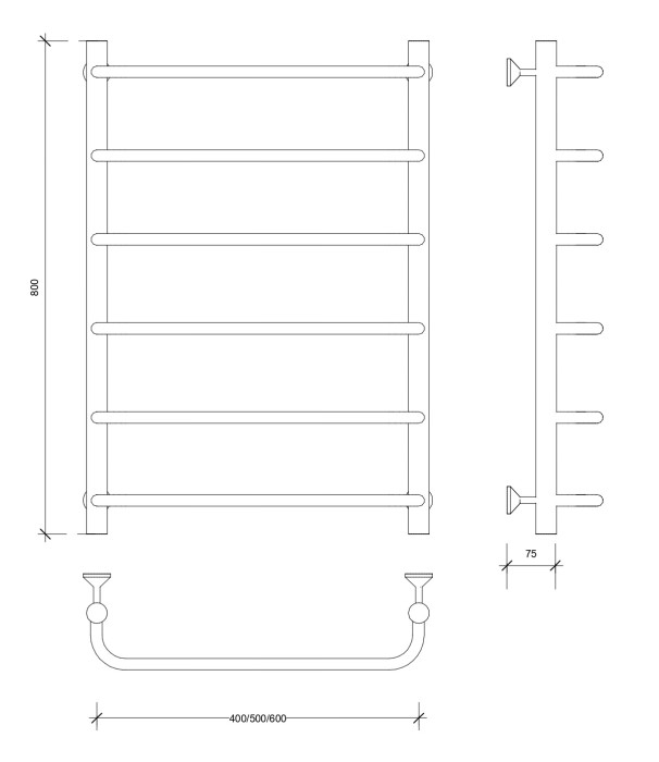 Полотенцесушитель водяной 80x60 Мерида 1 (хром) Secado арт. 4603777445218