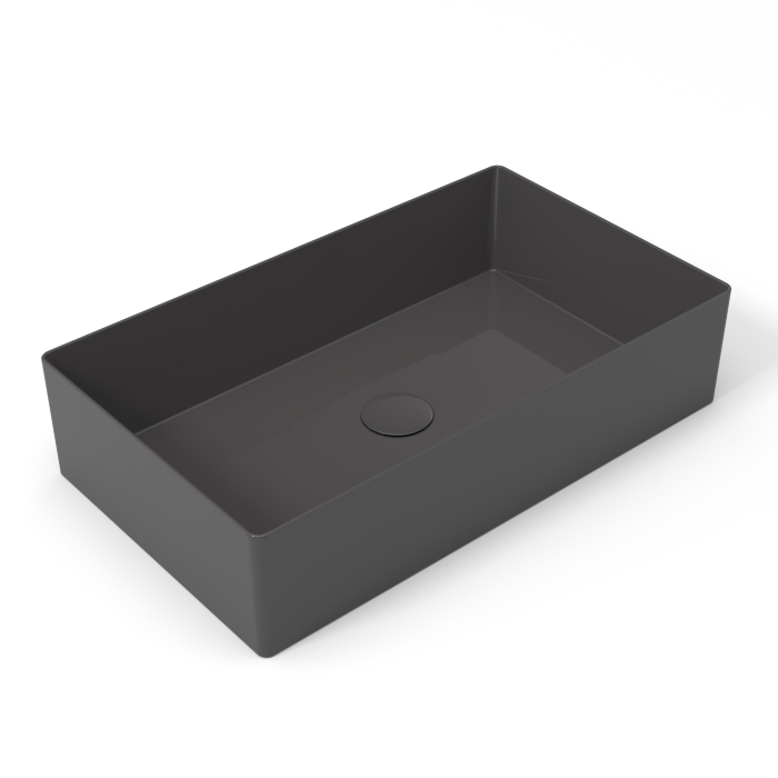 Накладная раковина 60x35x14 см, Olympia ceramica Slice, серый глянцевый арт. SLC42RE60006