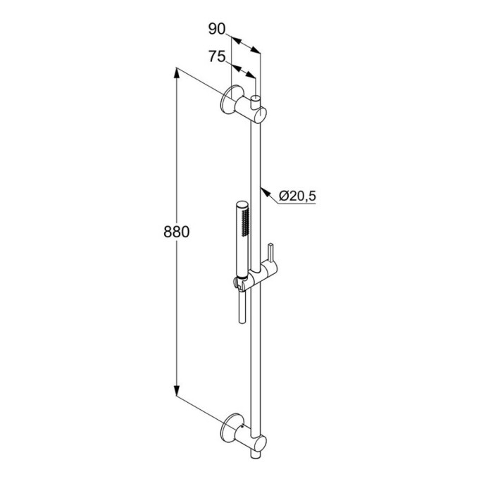 Душевой гарнитур 1s, nova fonte Kludi, хром - 2084005-35