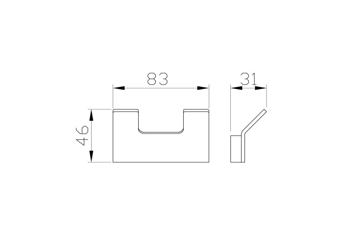 Двойной крючок для ванной, Wonzon & Woghand Lotte, WW-8325 цвет: хром