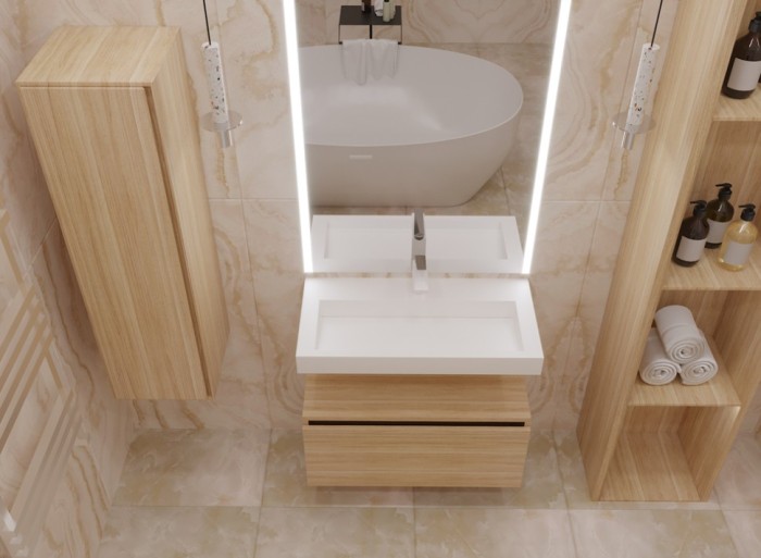 Столешница моноблок 80см, Boheme Flat - 859-080