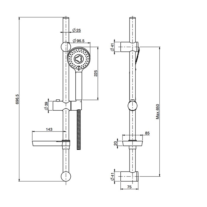 Fima Carlo Frattini Душевой гарнитур 70см, регулируемая высота, шланг 150см, ручной душ 3 режима, мыльница, Sliding rail, F2297NCR цвет: хром