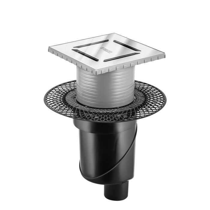 Душевой трап BERGES PLATZ Norma 150х150, хром глянец, S-сифон D50/105 H50, арт.091059
