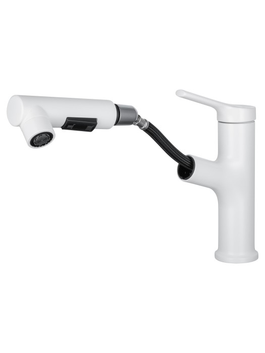Смеситель для раковины с выдвижным изливом, Wonzon & Woghand, WW-A40862-MW цвет: белый