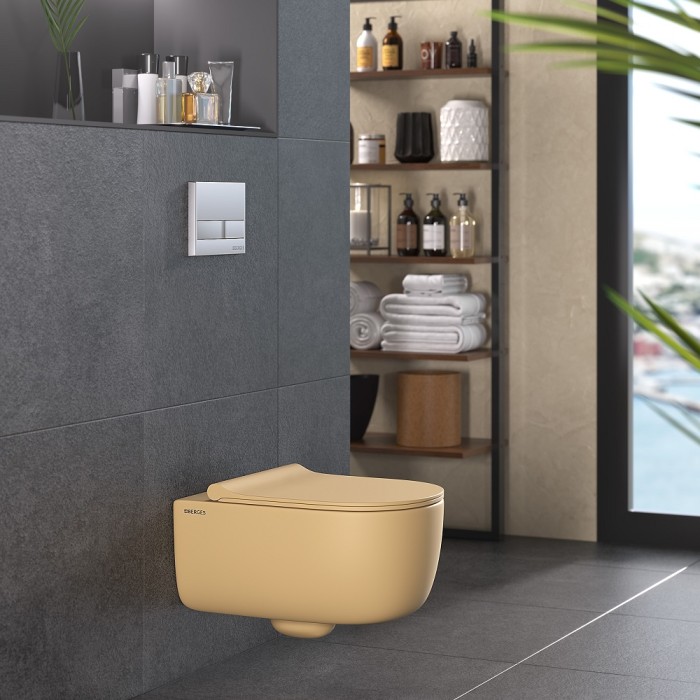 Унитаз BERGES EGO XL, матовый кашемир микролифт, арт. 083211