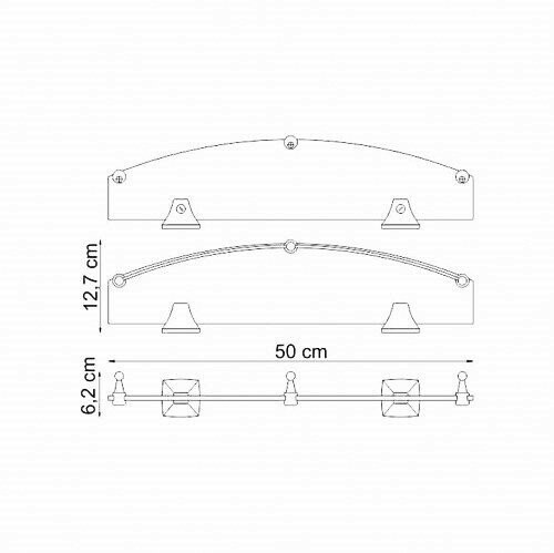 Полка стеклянная с бортиком WasserKRAFT Wern K-2500 арт. K-2544