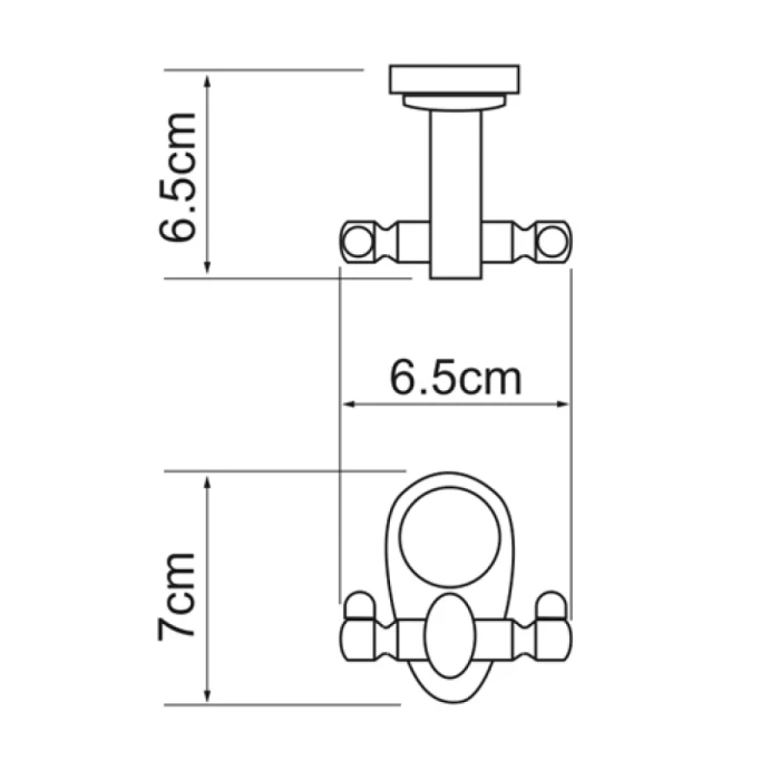 Крючок двойной, хром WasserKRAFT Main К-9200 арт. K-9223