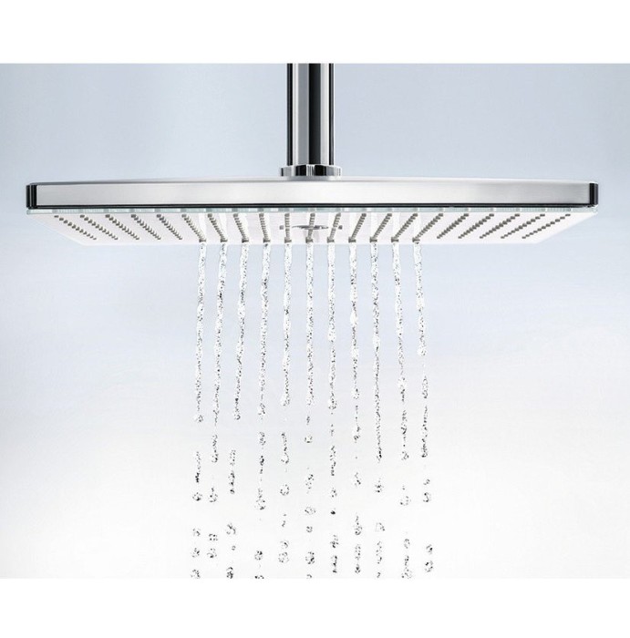 Верхний душ с настенным кронштейном скрытого монтажа Rainmaker Select Hansgrohe, белый, хром арт. 24007400