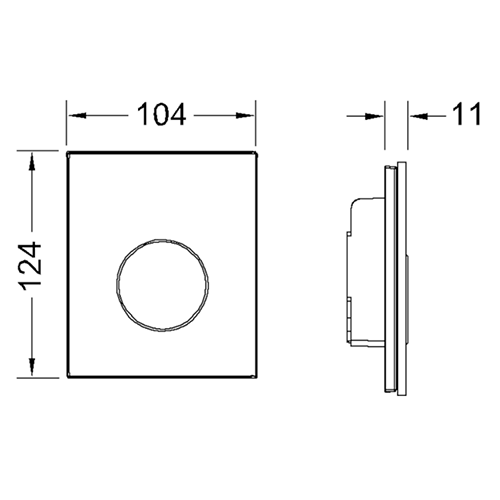 Панель смыва для писсуара из черного стекла, черный, loop TECE арт. 9242657