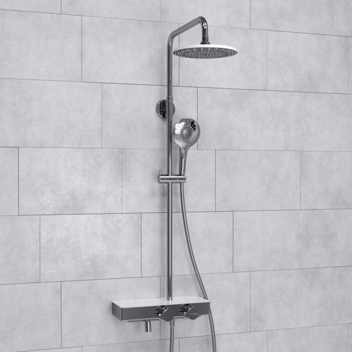 Душевая система с термостатическим смесителем WasserKRAFT арт. A113.067.101.CH Thermo