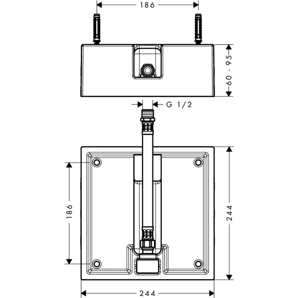 Верхний душ 260x260, Hansgrohe Raindance, арт. 26471180