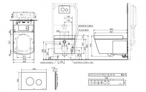 Автоматический подвесной унитаз-биде, подвесной, NEOREST/SE TOTO, CW997DF цвет: белый