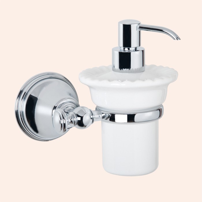подвесной дозатор для жидкого мыла, керамический (белый), Harmony хром, Tiffany World - TWHA108cr