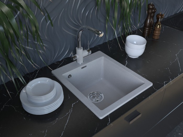 Смеситель для кухни  Paulmark ESSEN, серый-хром - Es213011-GRCR