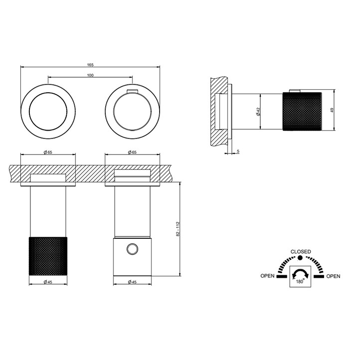 Смеситель для душа, встраиваемый, термостатический, с переключателем на 2 положения, Gessi Habito Diamantao, хром арт. 70634#031