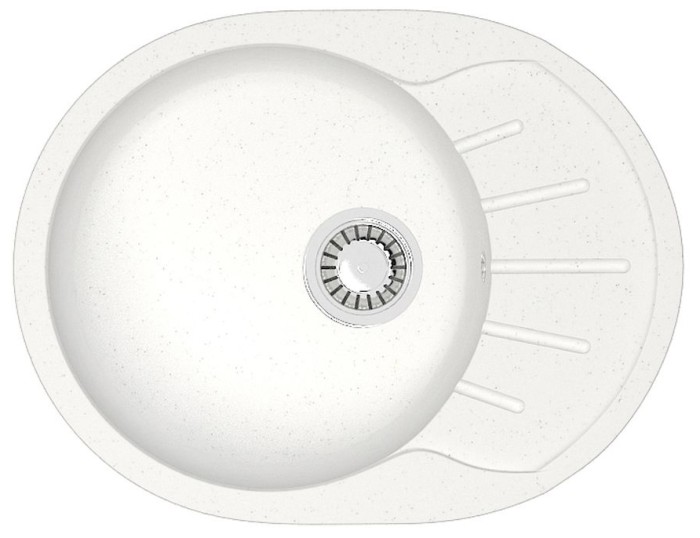 Кухонная мойка Light 575х440х215 искусственный мрамор, белая, Azario Light - CS00079918