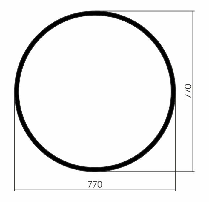 Зеркало D770 рама пластик, c подсветкой и диммером, сенсор выкл, Azario Манхэттен-лофт - LED-00002428