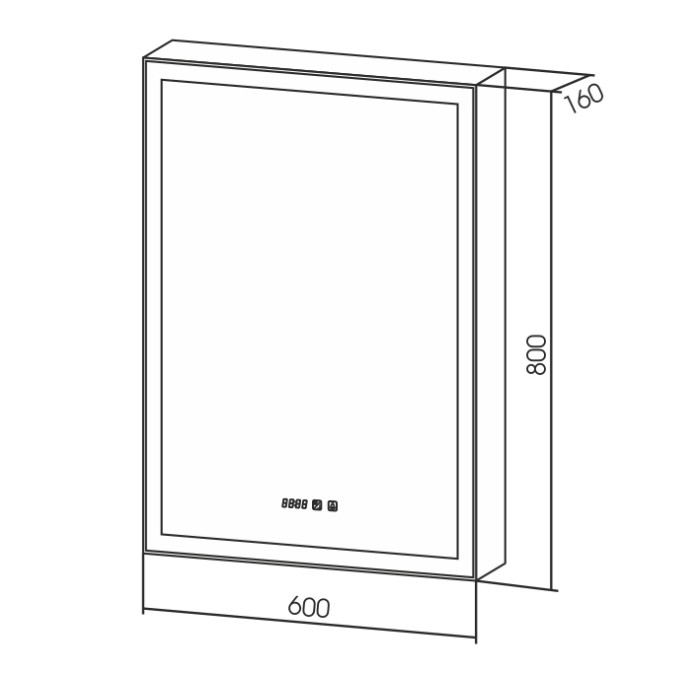 Зеркало-шкаф 60, Azario Киото - LED-00002358
