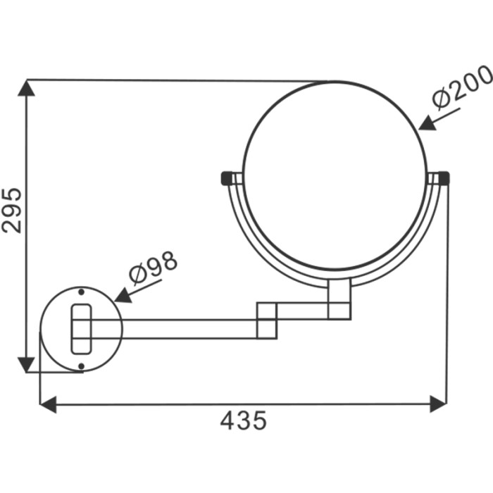 Зеркало для ванной d200 мм, черный матовый, Azario Altre - AZ-211B