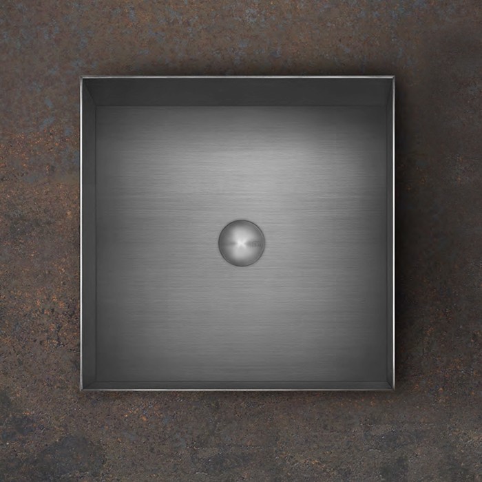 Раковина 40x40 см, без отв., для установки на столешницу, без перелива, нержавеющая сталь, Gessi 316, steel brushed арт. 54605#239