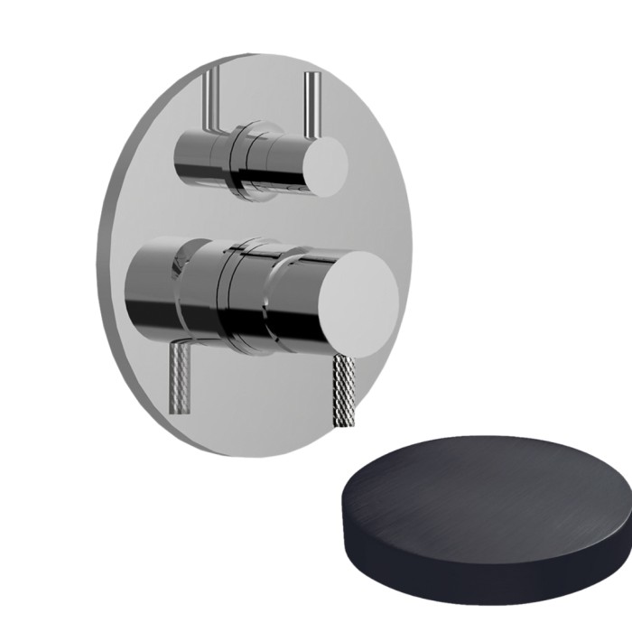 Смеситель для душа встраиваемый, на 2 режима, с кнопкой-переключателем, Giulini My future deluxe, ганметал арт. 5963DCRNS