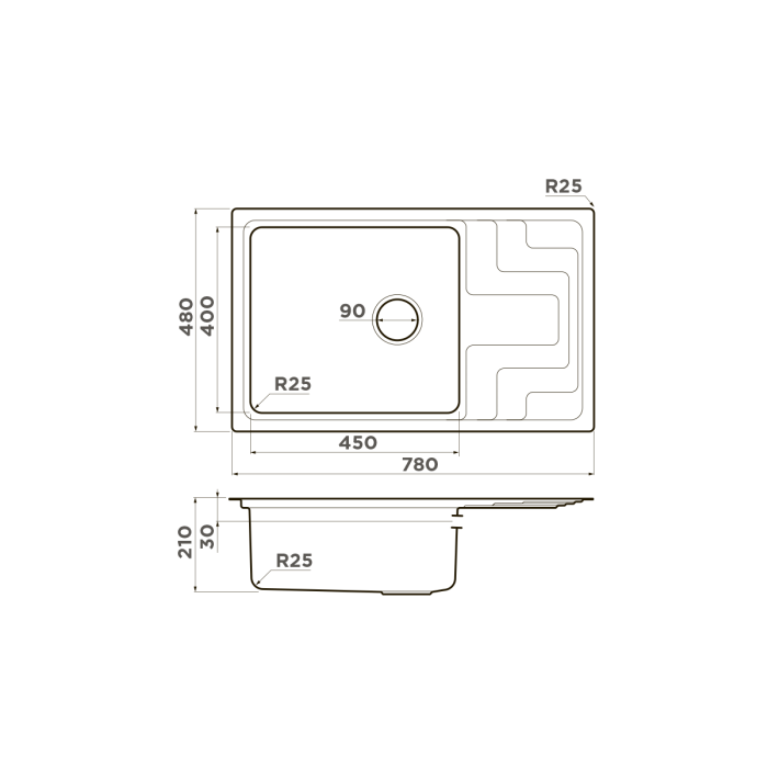 Кухонная мойка Omoikiri Mizu 78-LB-IN нерж. сталь, цвет нержавеющая сталь арт. 4973729