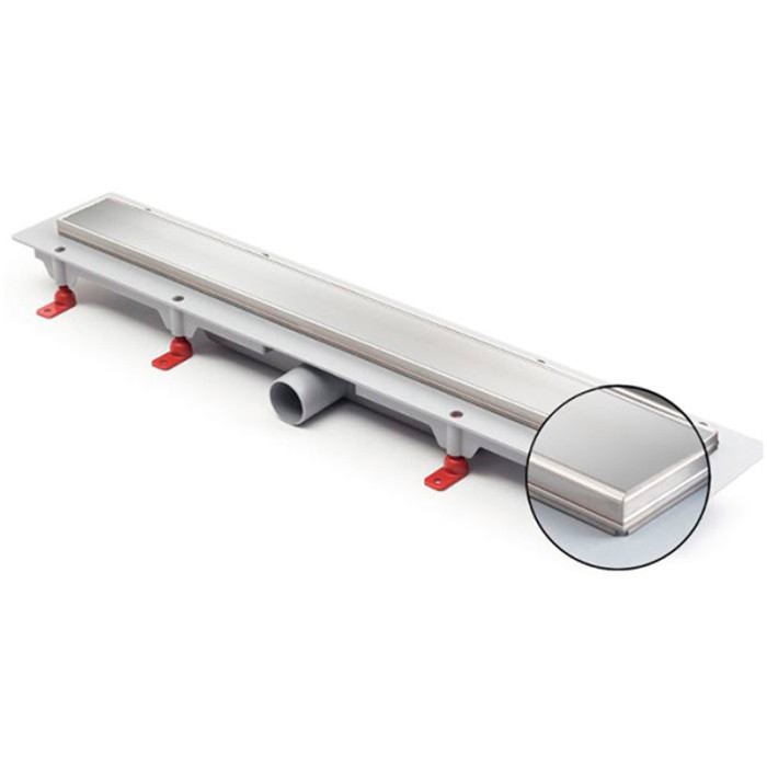 Душевой лоток D40 550 мм, боковой слив, пластиковый, рамка и решетка из нержавеющей стали, Fit and Go Azario - AZ-CH 550 KN