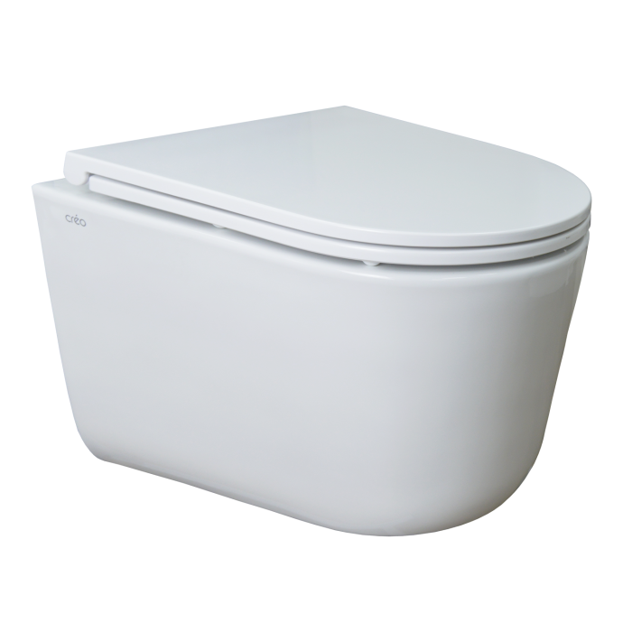 Готовый комплект: Инсталляция, унитаз подвесной Creo Ceramique LYon 2.0 с системой смыва Tornado в комплекте с быстросъемным сиденьем микролифт Azario - AZ-8010-1000+LY1100R