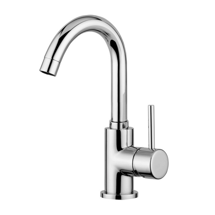 Смеситель для раковины c поворотным изливом, без донного клапана, Giulini Futuro, цвет-хром арт. 6585/SC