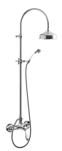 Колонна внешнего монтажа для душа, ручка - белая керамика, Giulini Harmony, хром арт. 9508SWC-SCE