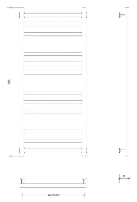 Полотенцесушитель водяной 120x60 Корато 3 (хром) Secado арт. 4603777441029