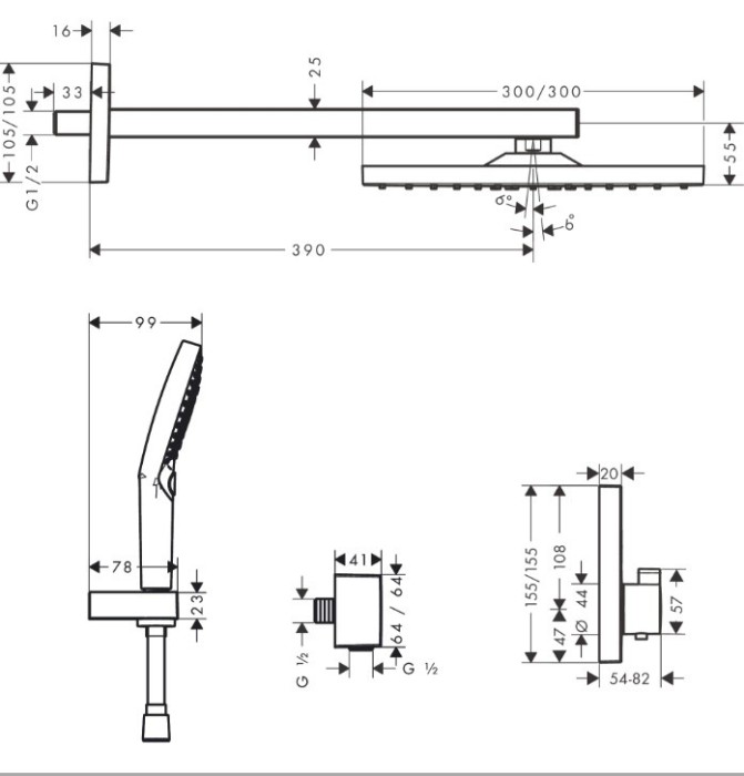 Душевая система Hansgrohe Raindance E цвет черный матовый арт. 27939670