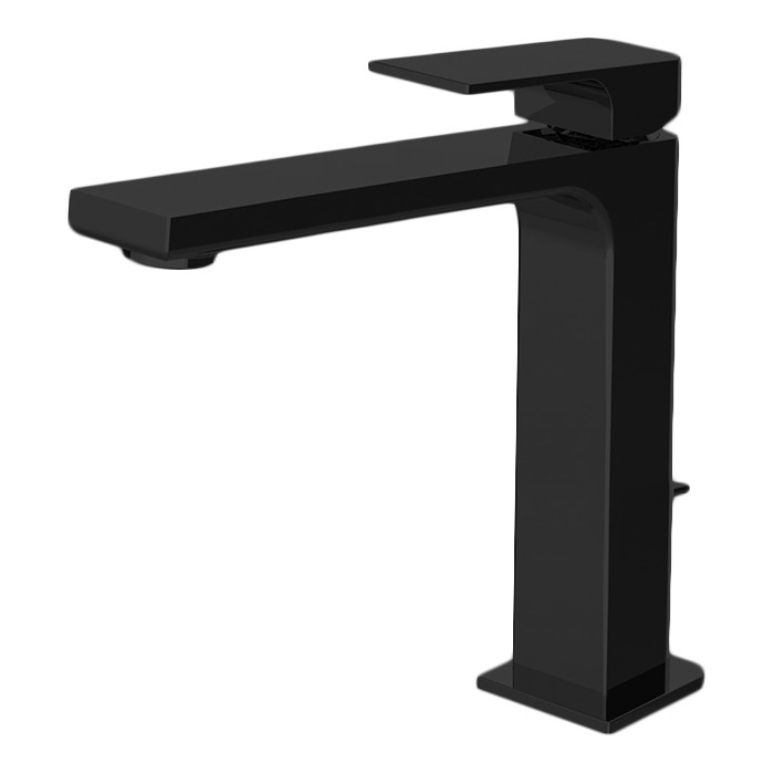 Fima Carlo Frattini Смеситель для раковины, на 1 отв, донный клапан, h167мм излив 160мм, Fit, F3381LNS цвет: черный