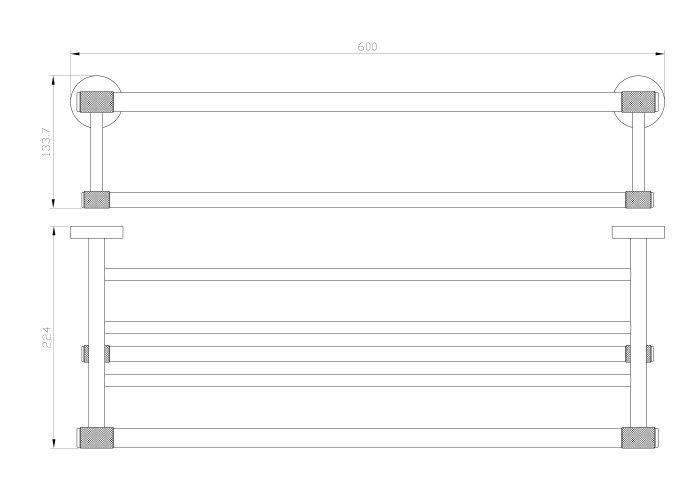 Полотенцедержатель с полкой, Wonzon & Woghand Majestic, WW-9281 цвет: черный