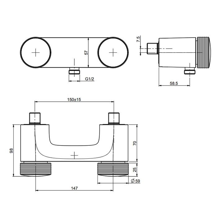 Fima Carlo Frattini Смеситель для душа, настенный, Texture Collection, F5605/1HNS цвет: черный
