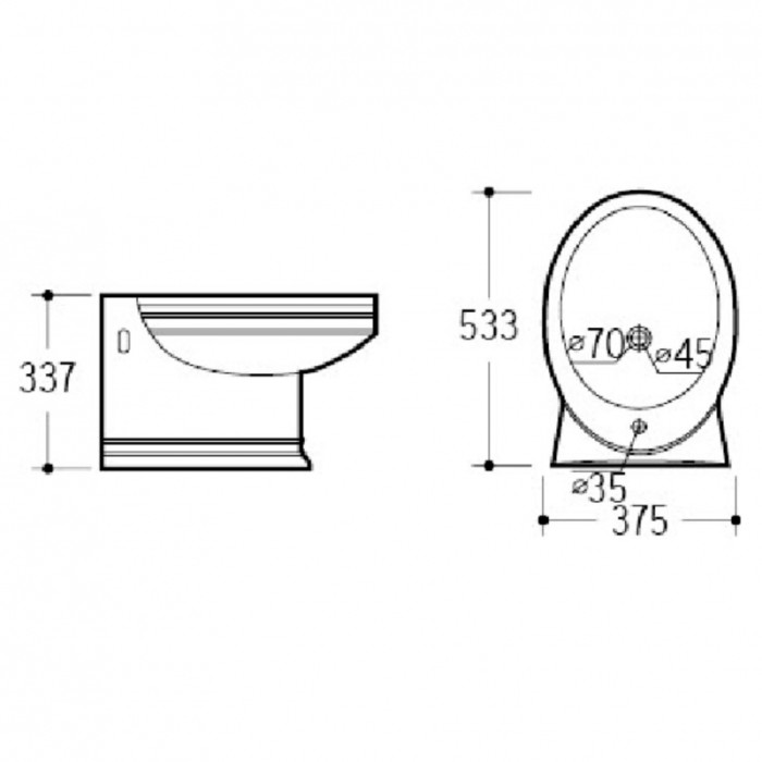 Подвесное биде, Boheme Puro - 955