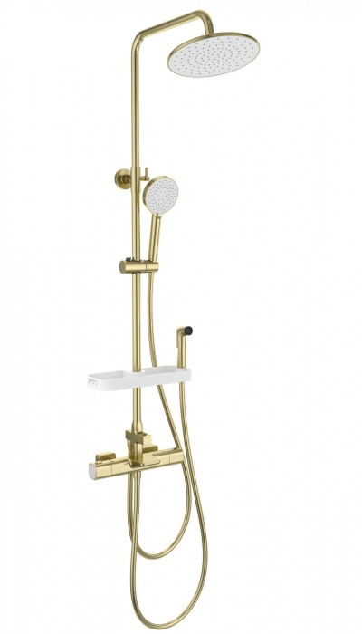 Душевая система с гигиеническим душем и термостатом, Wonzon &amp; Woghand, WW-C3017-A1-BG цвет: золото